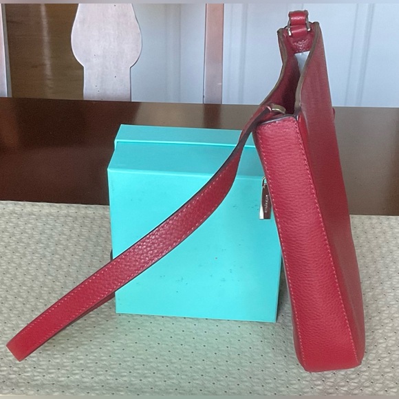 Kate Spade Lelia Top Zip Crossbody Pebbled Red Leather Purse - Picture 4 of 11